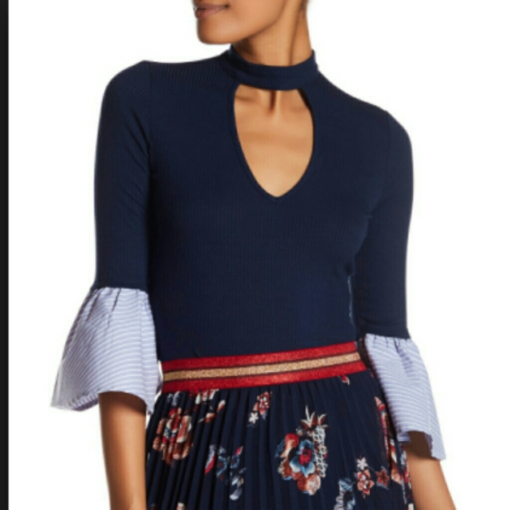GIGI BLUE SEXY BLOUSE - Picture 1 of 2